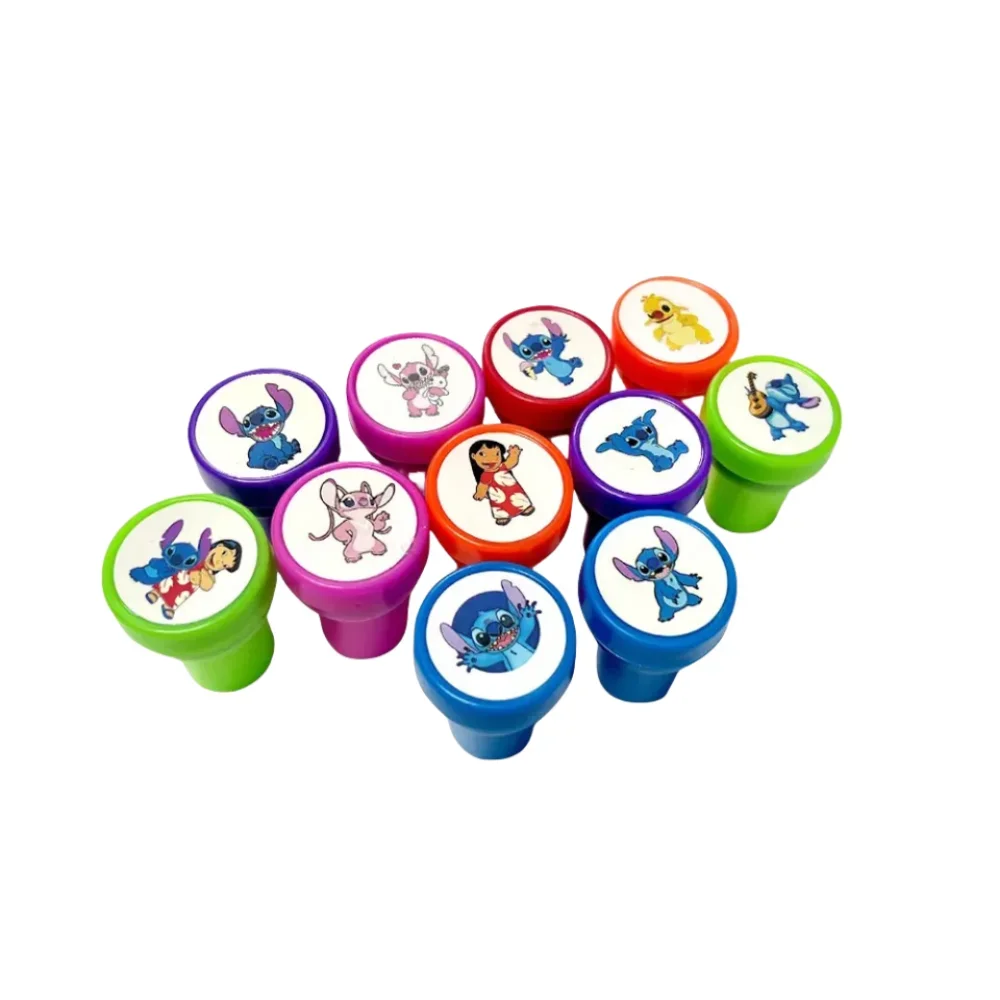12PCS Disney Stitch Cartoon Seal Children's Birthday Party Gift Stitch Cartoon Pattern Seal Boy Christmas Gift