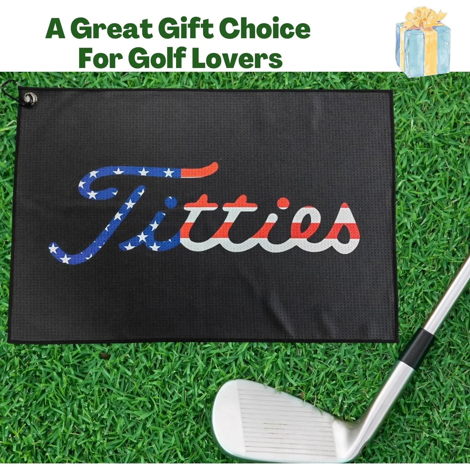 Funny Microfiber Premium Golf Towel, Printed Golf Towels for Golf Bags for Men & Women, Great Golf Accessories for Men Golfers
