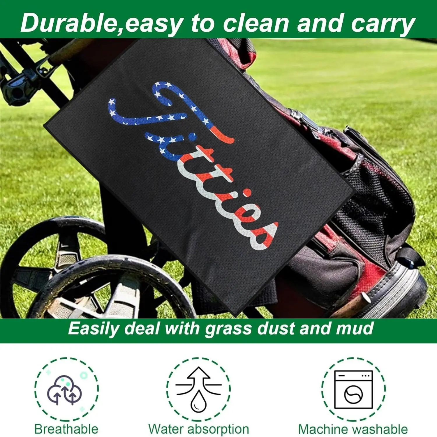 Funny Microfiber Premium Golf Towel, Printed Golf Towels for Golf Bags for Men & Women, Great Golf Accessories for Men Golfers