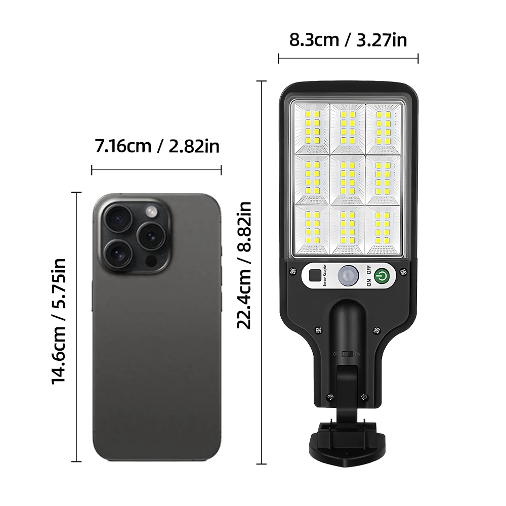 Powerful LED Solar Outdoor Led Courtyard Wall Lamp Rechargeable Human Body Induction Garden Terrace Garage Door Street Lighting