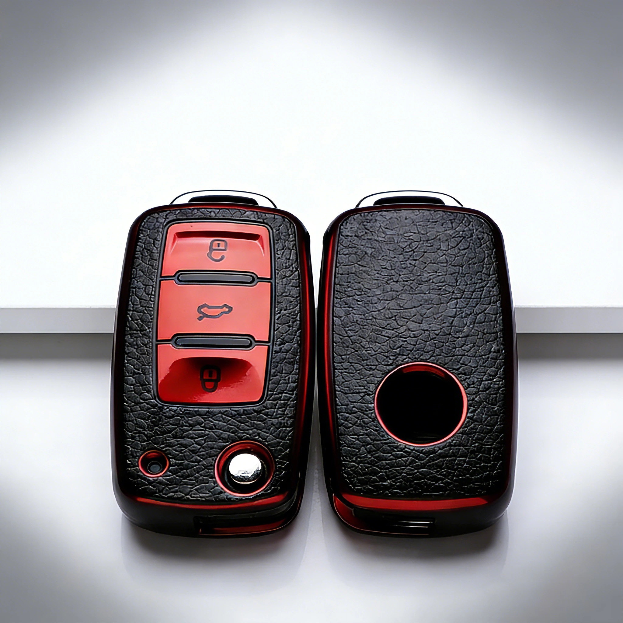 Leather TPU Car Key Case Car Key Full Cover Protection Bag for VW Volkswagen Polo Tiguan Passat Golf Jetta Lavida Skoda Octavia