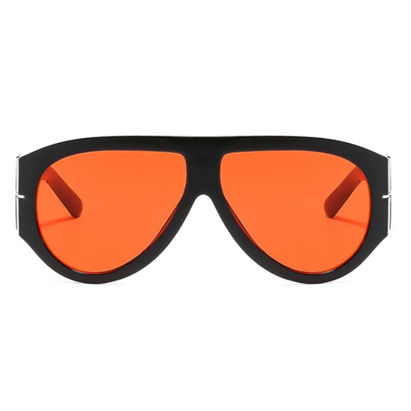 Luxury Brand Retro Big Frame Oval Women Sunglasses Black Tea Color Square Pilot Shades UV400 Cool Men Oversized Sun Glasses