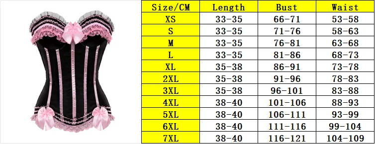 Sexy Satin Overbust Corset Top Lace Bowknot Decorated Clubwear Showgirl Body Shaper Plus Size