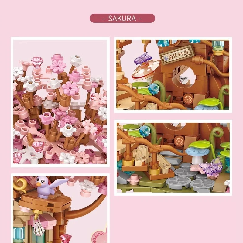 Street View House Building Blocks Izakaya Shaved Ice Shop Takoyaki Shop Coffee Shop Panda Tea House Children's Gift