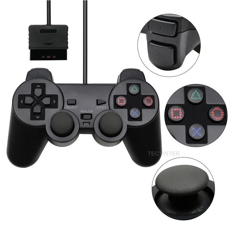 Wired Controller for Sony PS2 Gamepads for Joystick for Playstation 2 Vibration Shock Joypad Wired USB PC Controle Accessories