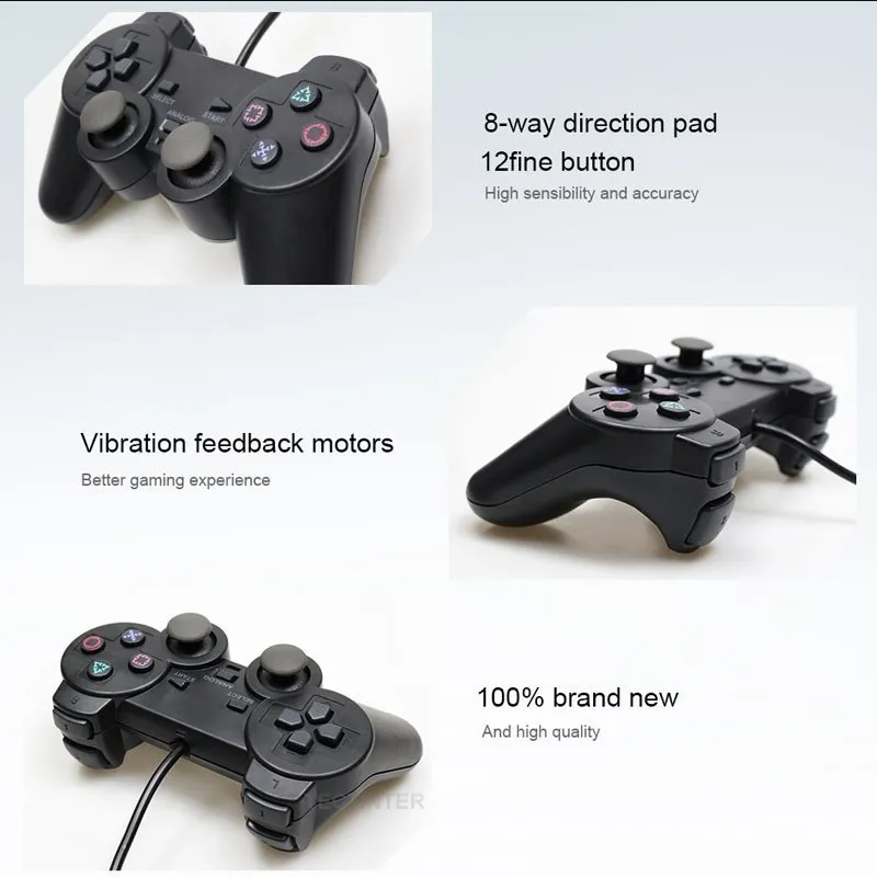 Wired Controller for Sony PS2 Gamepads for Joystick for Playstation 2 Vibration Shock Joypad Wired USB PC Controle Accessories