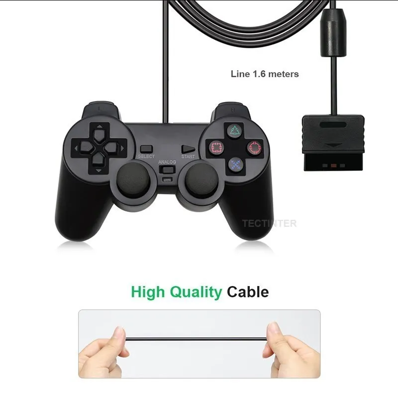 Wired Controller for Sony PS2 Gamepads for Joystick for Playstation 2 Vibration Shock Joypad Wired USB PC Controle Accessories