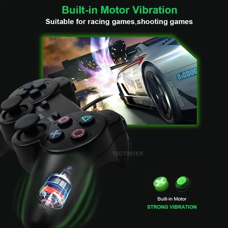 Wired Controller for Sony PS2 Gamepads for Joystick for Playstation 2 Vibration Shock Joypad Wired USB PC Controle Accessories