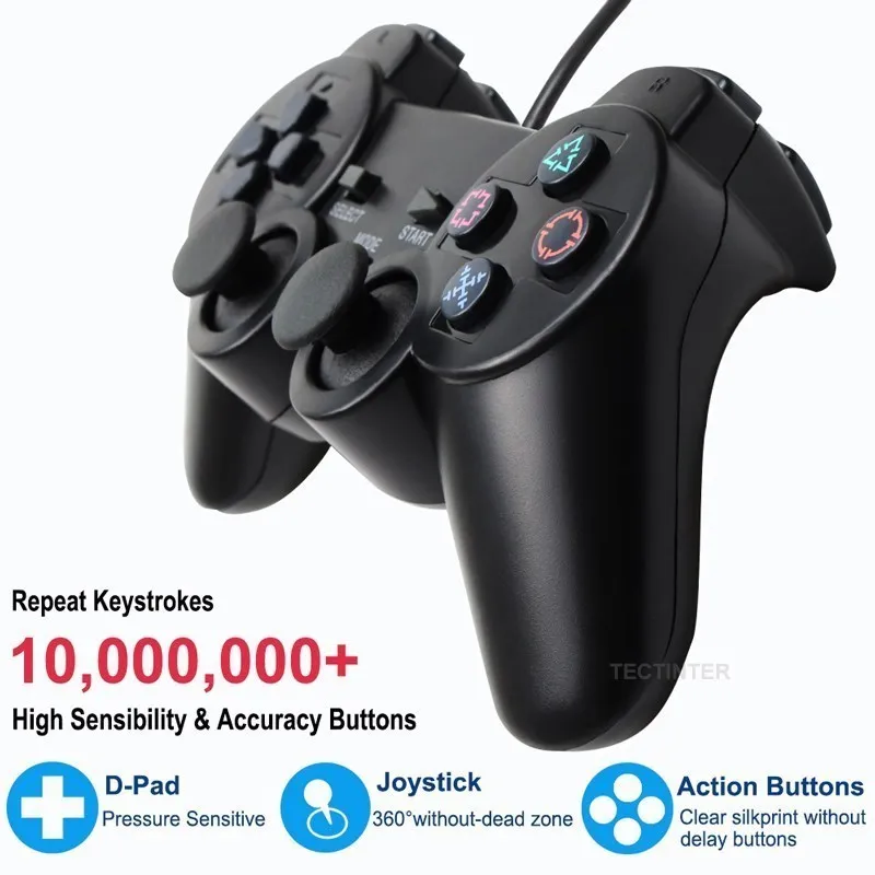 Wired Controller for Sony PS2 Gamepads for Joystick for Playstation 2 Vibration Shock Joypad Wired USB PC Controle Accessories