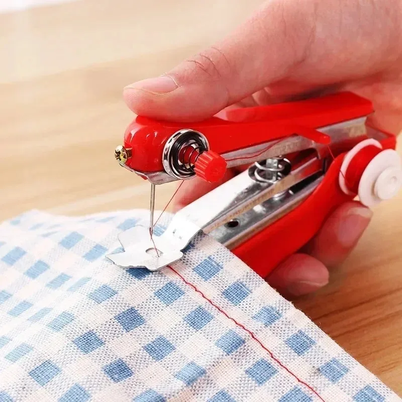 Portable Sewing Machine Mini Sewing Machine Household Simple Needlework Manual Crop Repair Clothes Fabric Hand Sewing Machine