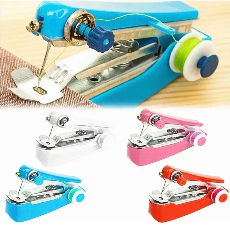 Portable Sewing Machine Mini Sewing Machine Household Simple Needlework Manual Crop Repair Clothes Fabric Hand Sewing Machine