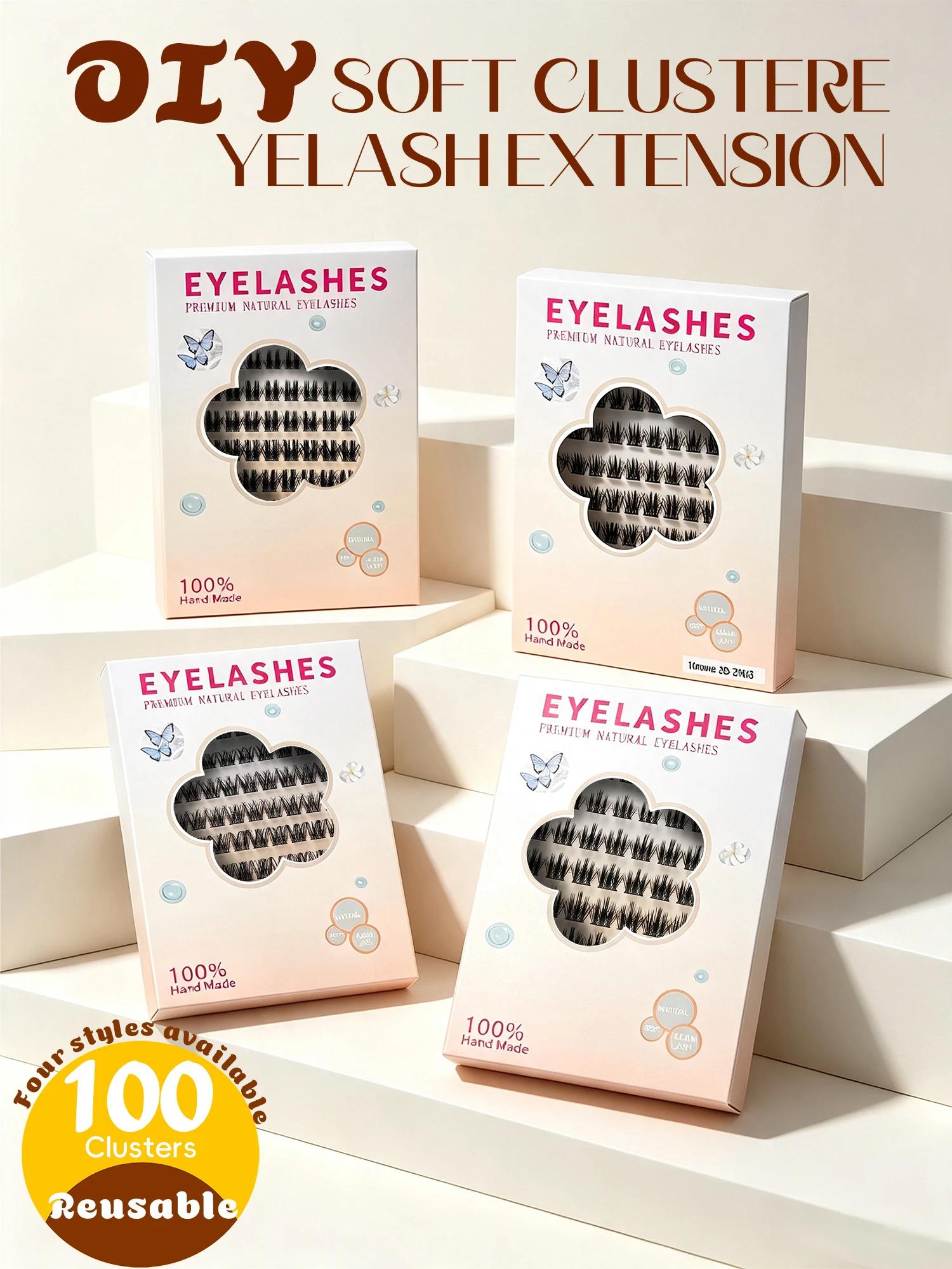 DIY Clusters Lash 10-18mm(Mix) Fluffy Lash Clusters for Self Application Makeup Individual Eyelash Extensions Natural Look