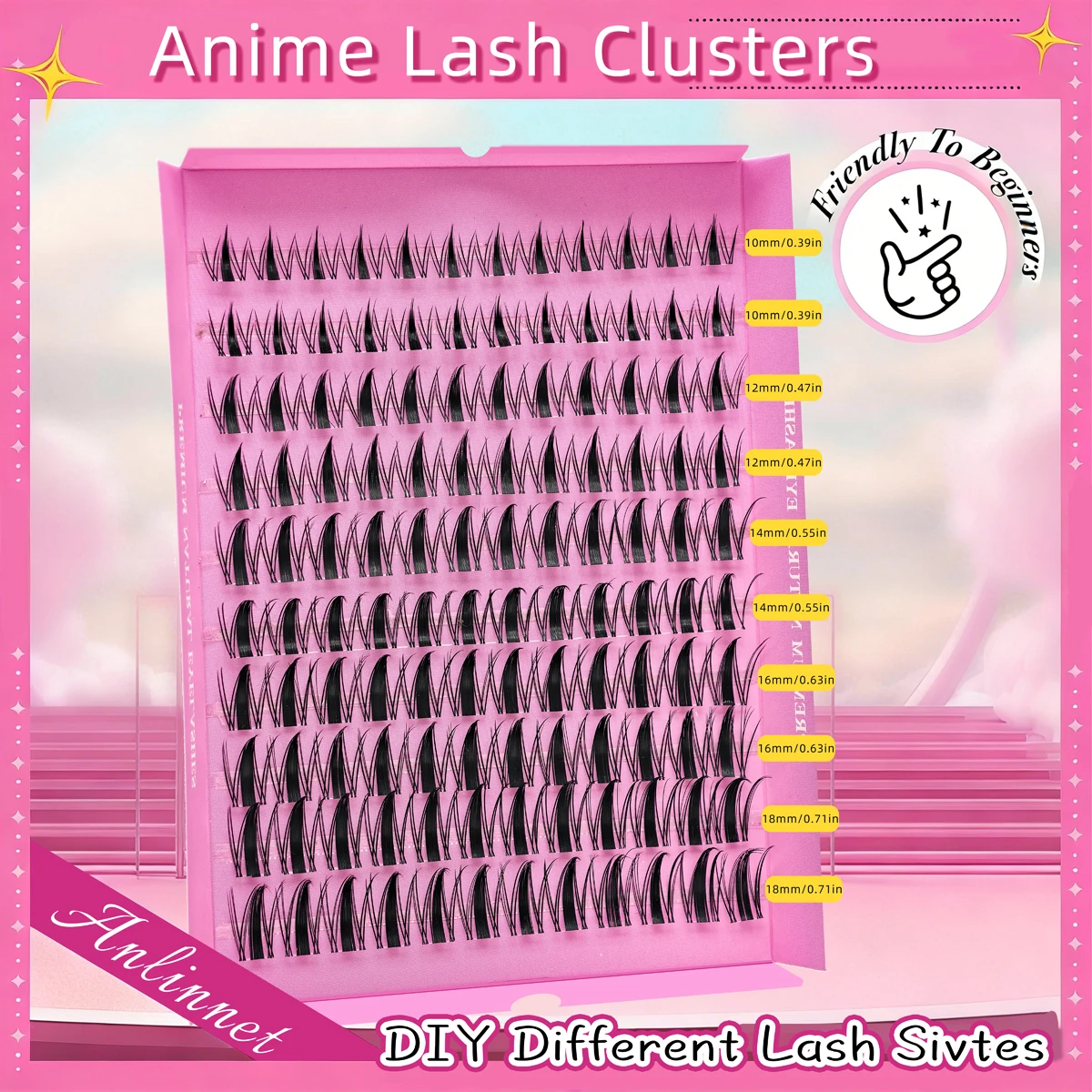 DIY Clusters Lash 10-18mm(Mix) Fluffy Lash Clusters for Self Application Makeup Individual Eyelash Extensions Natural Look