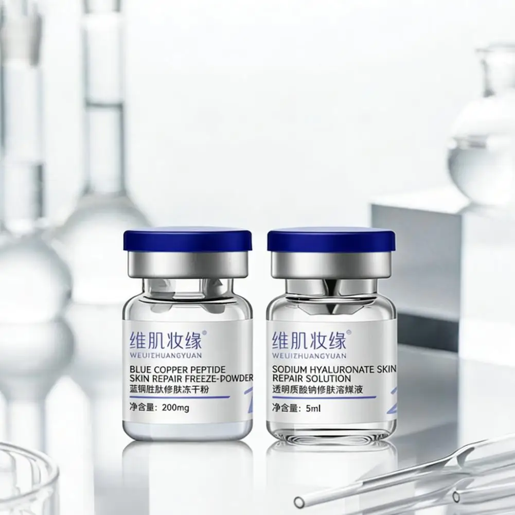 GHK-Cu 99% Copper Peptide Freeze-Dried Powder Blue Copper Anti Wrinkle Plump Firm Skin Fade Lines Repair Barrier Set