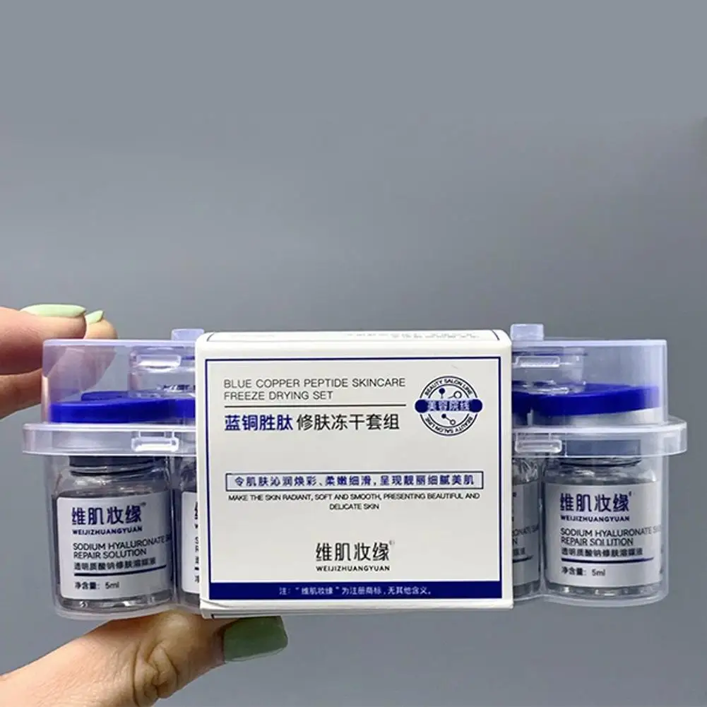 GHK-Cu 99% Copper Peptide Freeze-Dried Powder Blue Copper Anti Wrinkle Plump Firm Skin Fade Lines Repair Barrier Set