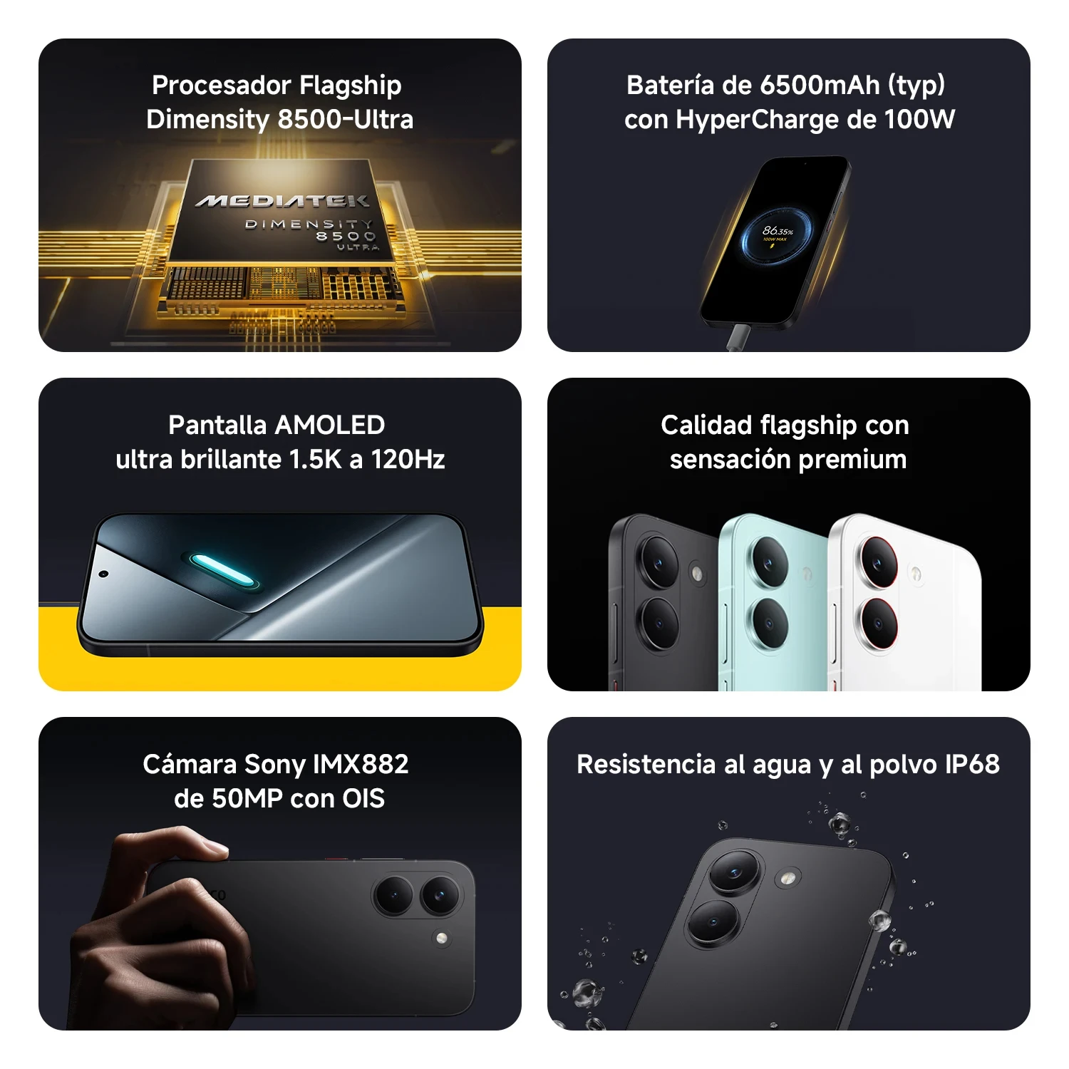POCO X8 Pro 5G 8GB 256GB 12GB 512GB NFC Smartphone Dimensity 8500-Ultra 6500mAh Battery Sensor Sony IMX882 50MP