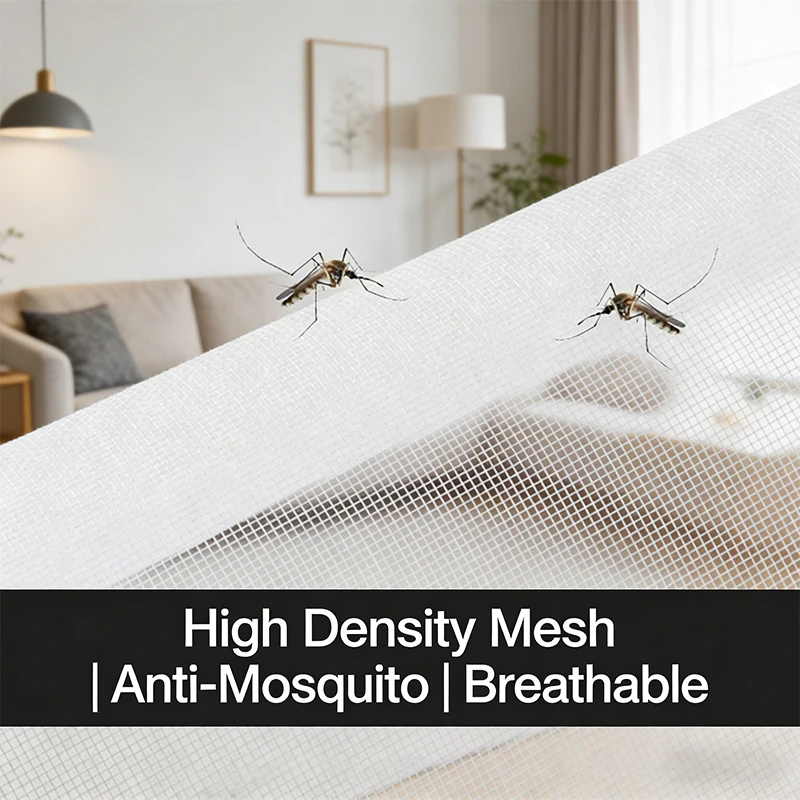 Self-Adhesive Black PP Nano Window Screen Mesh Anti-Mosquito Net Easy Install No Drill for Home