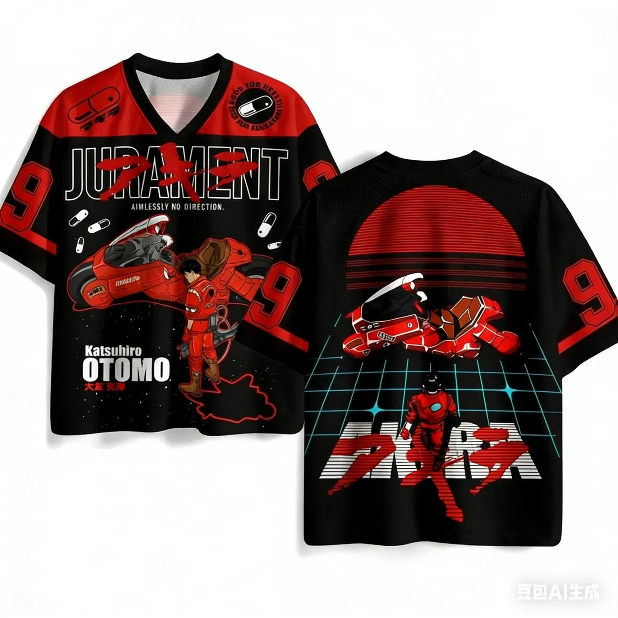 2026 Summer Hot Selling Fashion New Akira 3D Printed Outdoor Sports Fitness T-shirt Hip Hop Street Clothing T-shirt Large Size