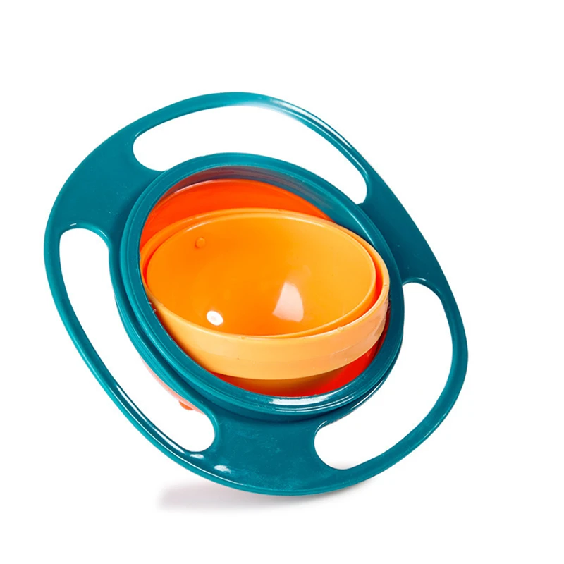 Universal Gyro Bowl 360 Degree Rotation Spill Resistant Feeding Dishes for Baby Training Children Rotary Balance Novelty Gyro