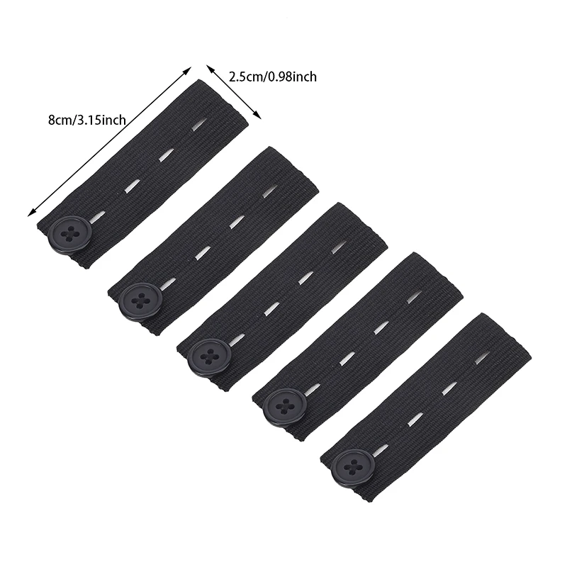 5pcs Pant Extender Belt Unisex Waist Band Tight Trousers Jeans Skirts Maternity Button Hooks Garment DIY Sewing Supplies