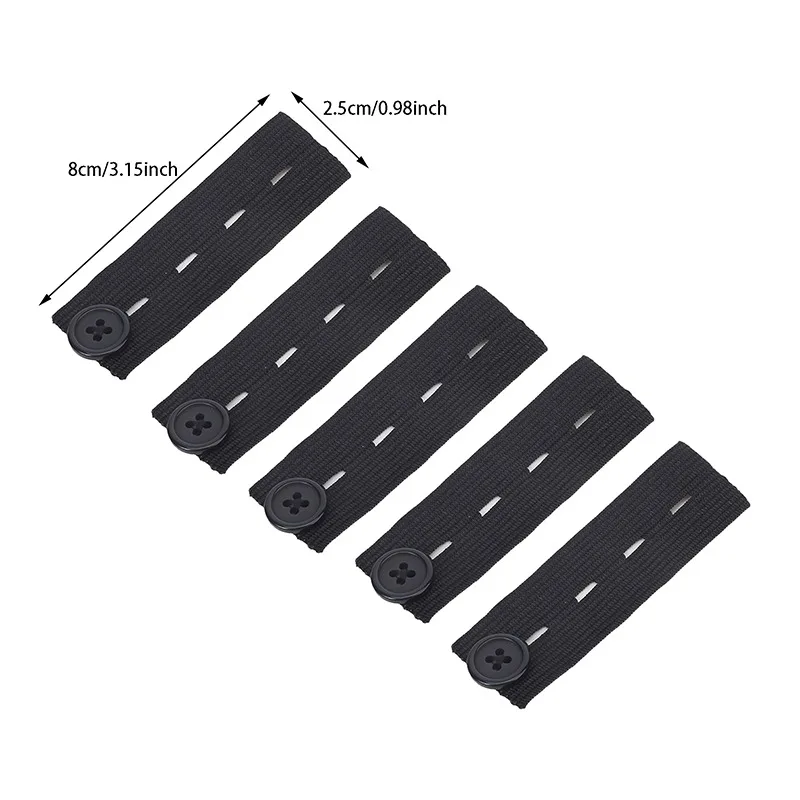 5pcs Pant Extender Belt Unisex Waist Band Tight Trousers Jeans Skirts Maternity Button Hooks Garment DIY Sewing Supplies