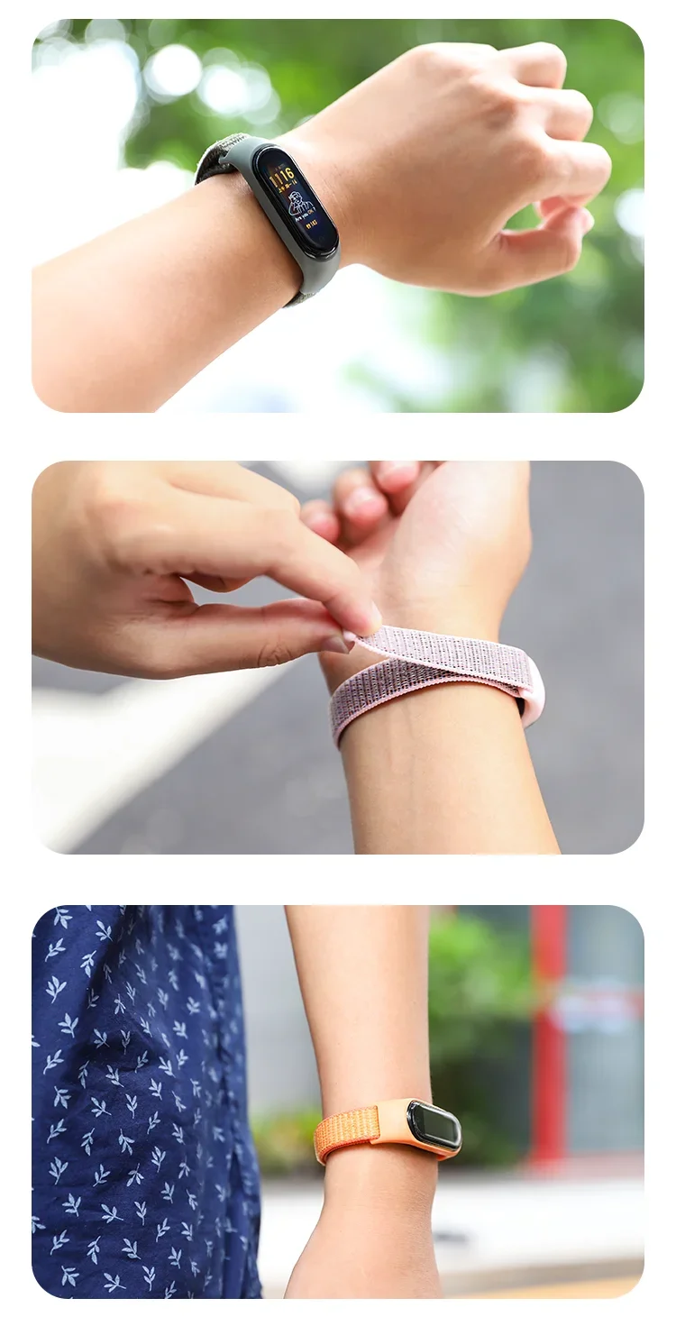 Nylon loop For Xiaomi Mi Band 7-7 nfc smartwatch Wristband Sport Miband7 Correa Replacement Bracelet smart band 7 6 5 4 3 Strap