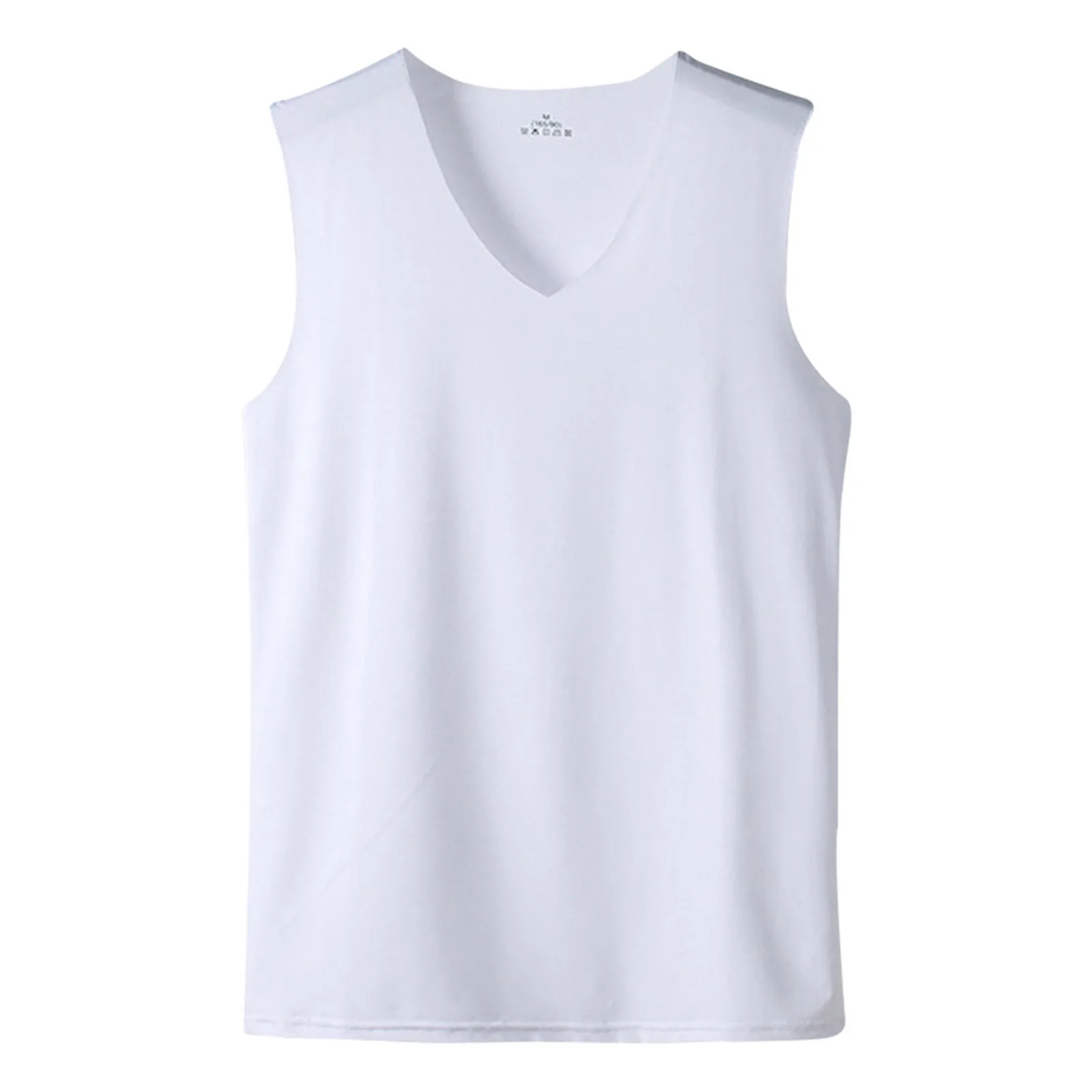 Men'S Top Men'S Summer Multi Color Sleeveless Vest Men'S Summer Ice Silk Traceless Thin Breathable Color V-Neck Sleeveless Top