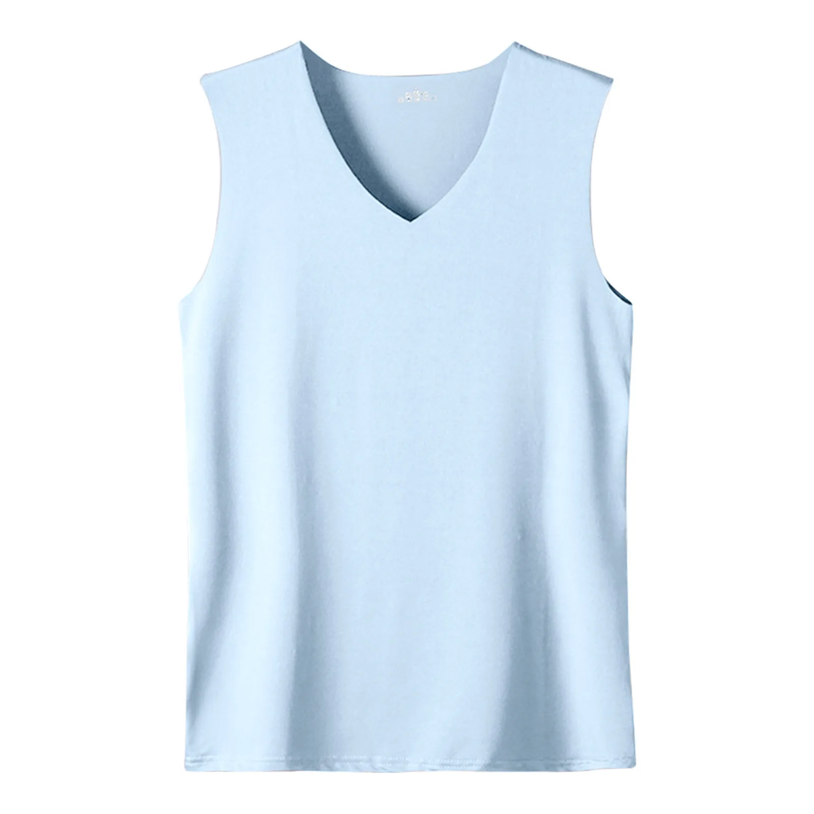 Men'S Top Men'S Summer Multi Color Sleeveless Vest Men'S Summer Ice Silk Traceless Thin Breathable Color V-Neck Sleeveless Top