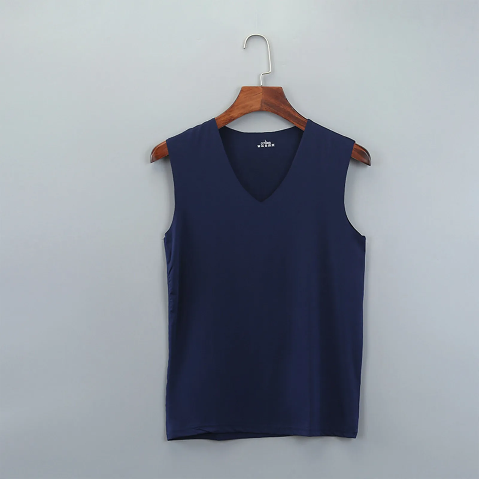 Men'S Top Men'S Summer Multi Color Sleeveless Vest Men'S Summer Ice Silk Traceless Thin Breathable Color V-Neck Sleeveless Top