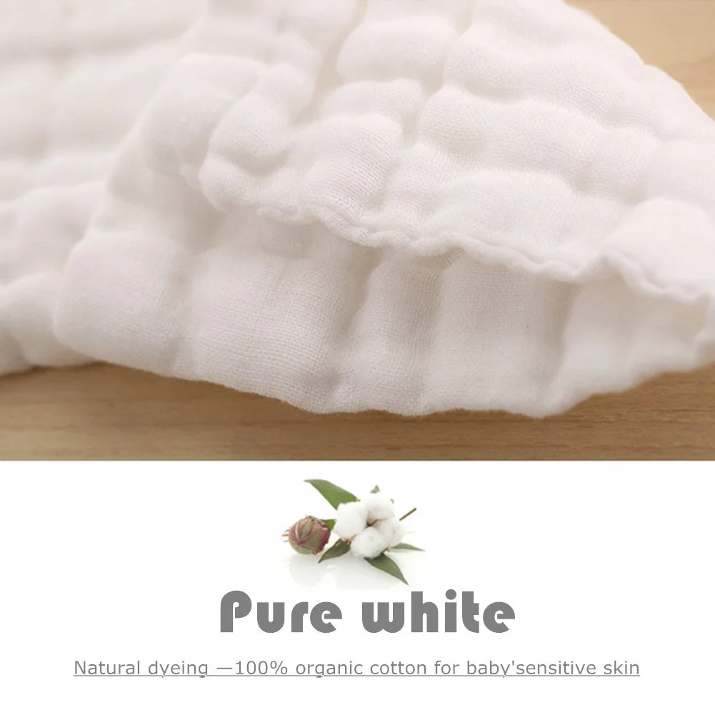 Baby Muslin Washcloths Natural Cotton Baby Wipes Soft Newborn Face Towel Sensitive Skin- Baby Registry 12*12inch Towels 2pcs