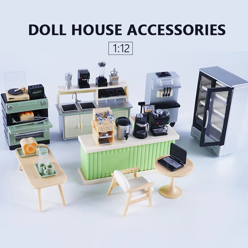 1:12 Scale Miniature Dollhouse Coffee Machine Accessories Blender Juicer Appliance Model Doll Furniture Play Mini Kitchen Toy