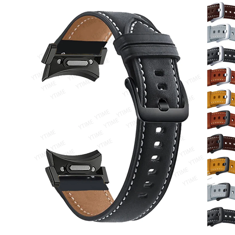 No Gap Strap for Samsung Galaxy Watch 7/6/5/4 40mm 44mm 5 Pro FE Leather Bracelet for Galaxy Watch 6 4 Classic 43 47mm 42 46 mm