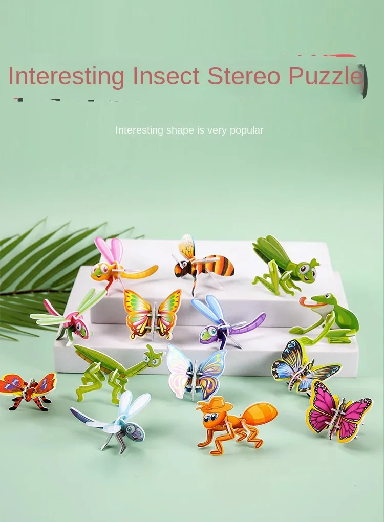 12-24pcs/bag 3D Animals Foam Puzzle Educational Toys for Kids Birthday Party Favor Guest Gift Classroom Rewards Goodie Fillers