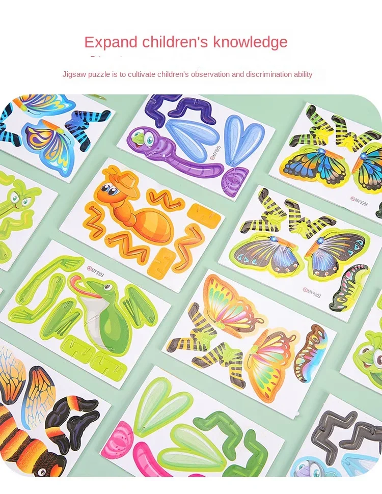 12-24pcs/bag 3D Animals Foam Puzzle Educational Toys for Kids Birthday Party Favor Guest Gift Classroom Rewards Goodie Fillers