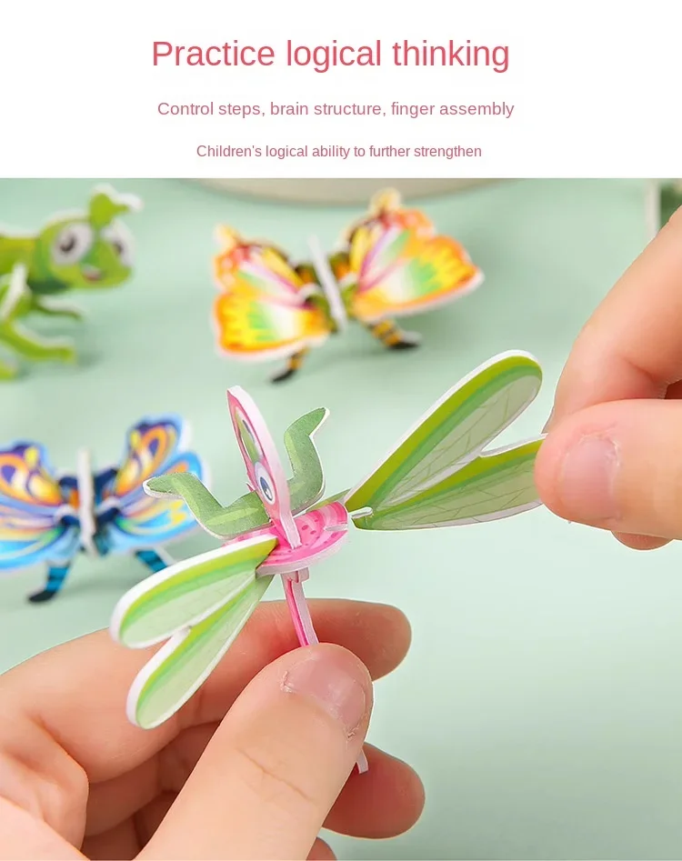 12-24pcs/bag 3D Animals Foam Puzzle Educational Toys for Kids Birthday Party Favor Guest Gift Classroom Rewards Goodie Fillers