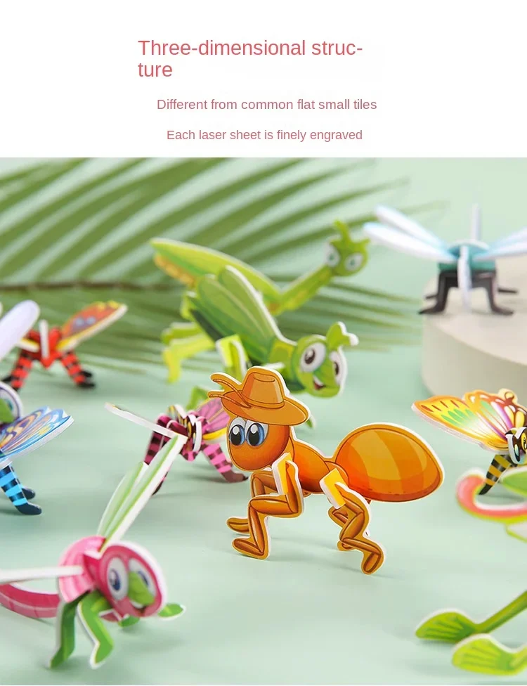 12-24pcs/bag 3D Animals Foam Puzzle Educational Toys for Kids Birthday Party Favor Guest Gift Classroom Rewards Goodie Fillers