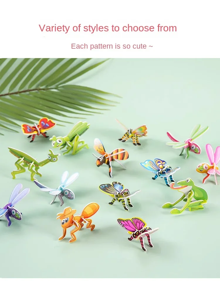 12-24pcs/bag 3D Animals Foam Puzzle Educational Toys for Kids Birthday Party Favor Guest Gift Classroom Rewards Goodie Fillers