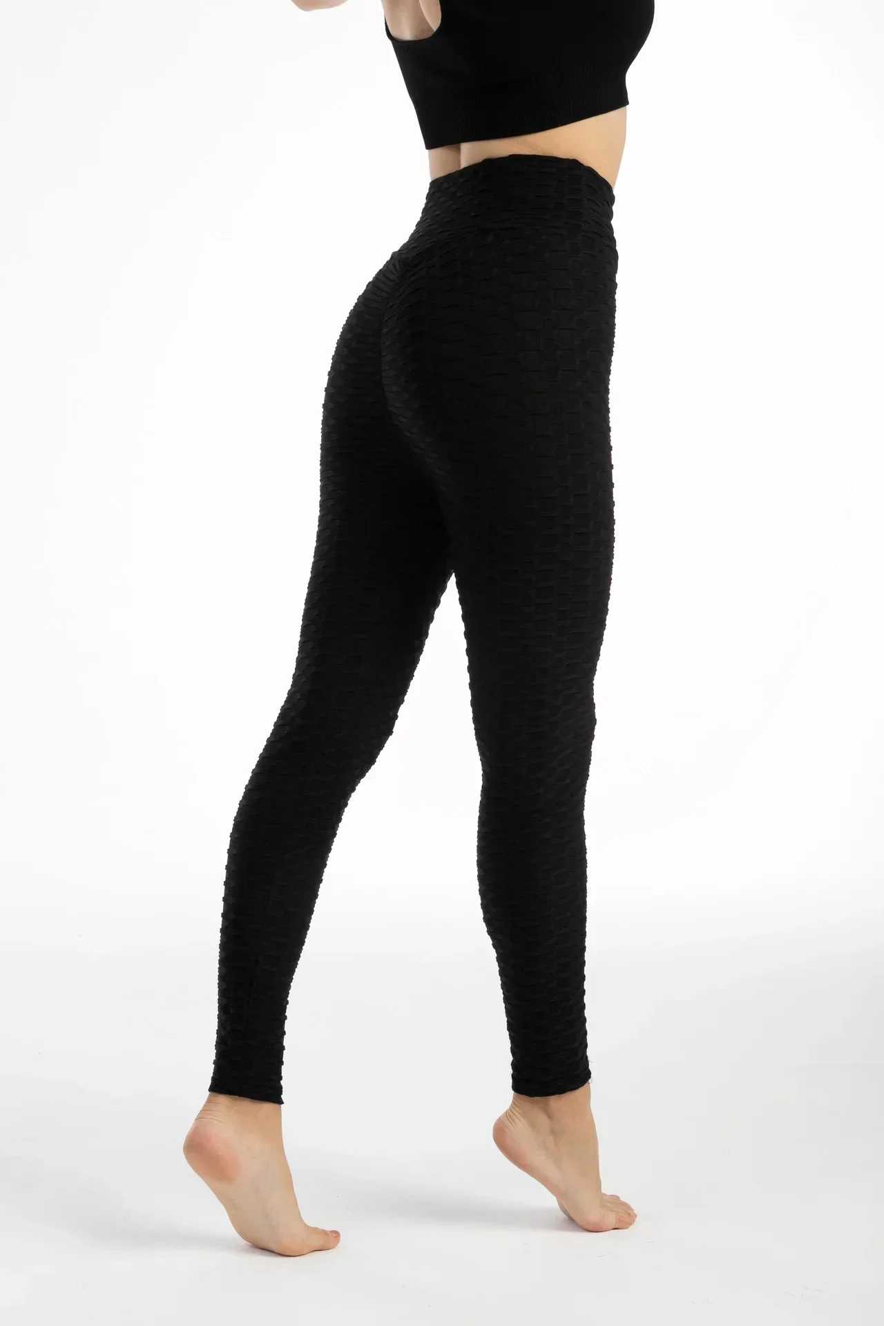 Women High Waist Bubble Leggings Seamless Yoga Leggings High Elastic Hip Liftting Gym Trainning Running Slim Fashion Pants