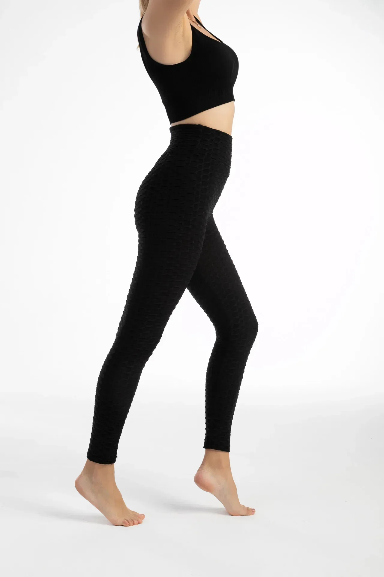Women High Waist Bubble Leggings Seamless Yoga Leggings High Elastic Hip Liftting Gym Trainning Running Slim Fashion Pants