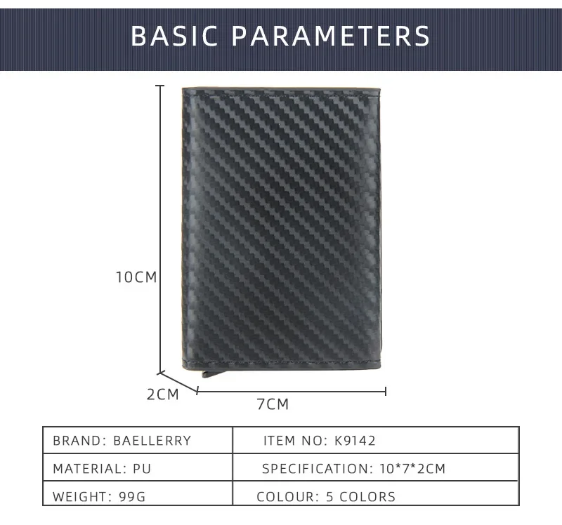 2024 Magnet Anti Rfid Blocking ID Credit Card Holder Case for Men Leather ID Bank Wallets with Magnetic Buckle Closer Cardholder