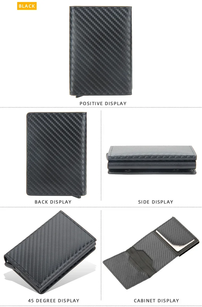 2024 Magnet Anti Rfid Blocking ID Credit Card Holder Case for Men Leather ID Bank Wallets with Magnetic Buckle Closer Cardholder