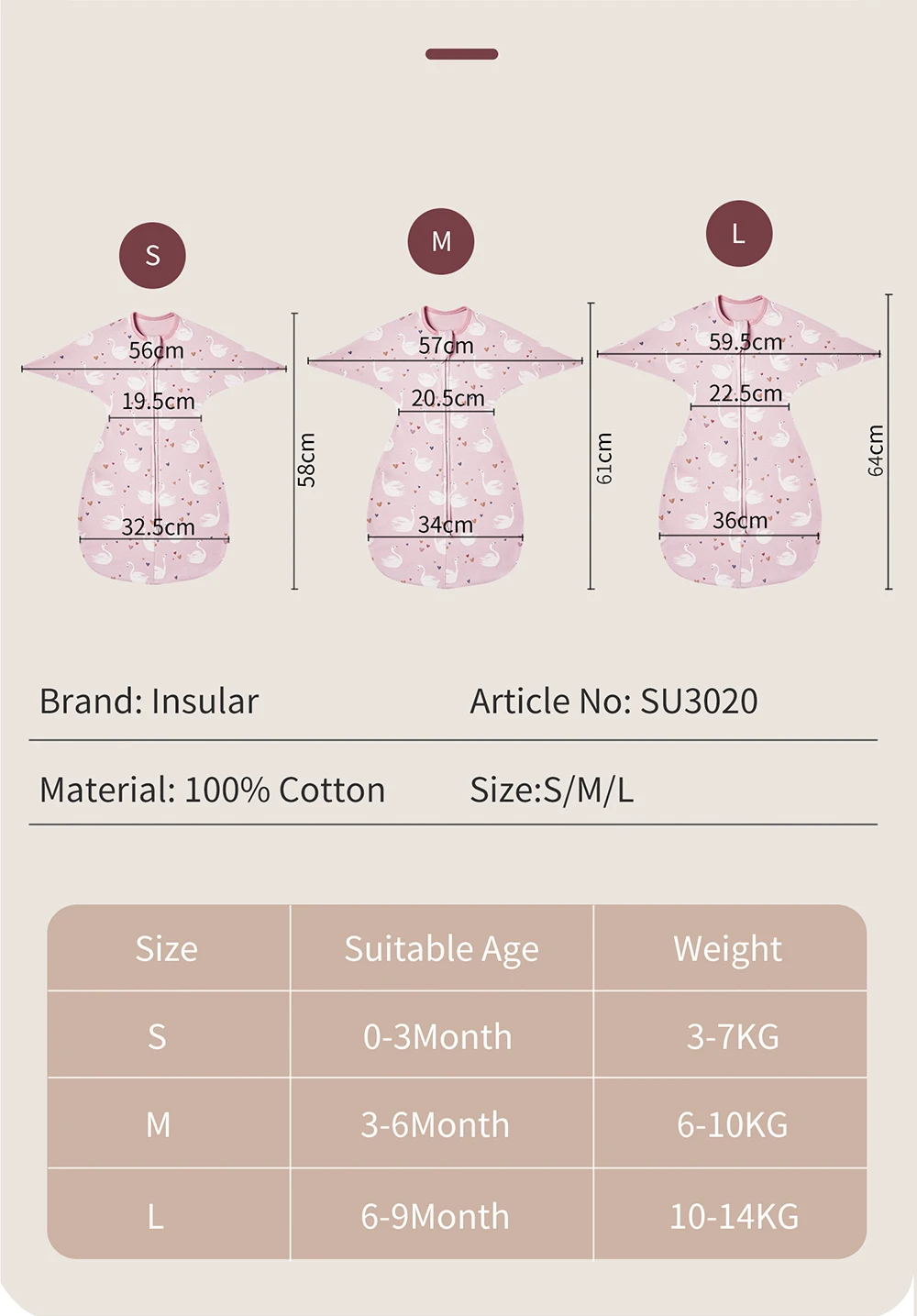 INSULAR Newborn Baby Sleeping Bags Anti-shock Cotton Cartoon Sleepsacks Baby Swaddle Bags Surrendered Anti-startle Bags