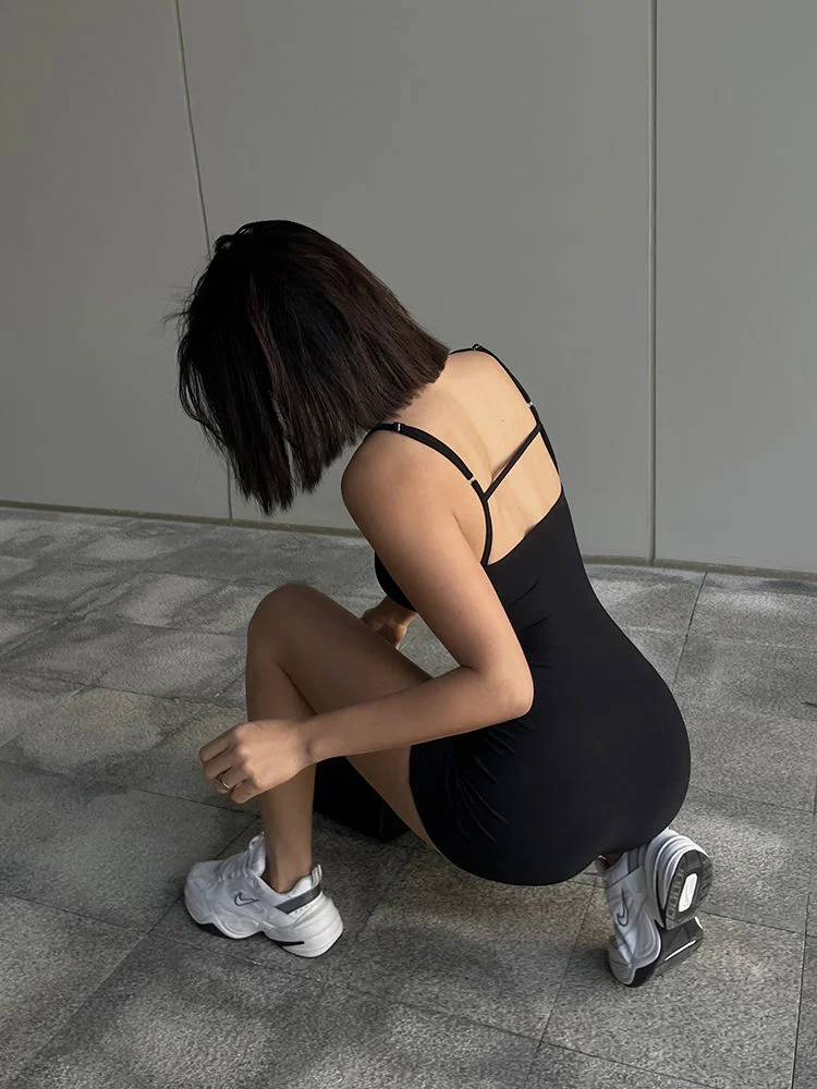 Solid Backless Tank Bodysuit Sexy Hot Camisole Top Jumpsuit Women's Bodycon Summer Black Sleeveless Slim Rompers Y2k Clothing