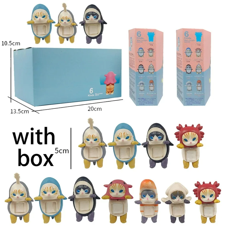 2026 Hot Shark Cat Blind Box Mini Figure Party Series Blind Box Trendy Play Decoration Creative Kid Birthday Christmas Gifts