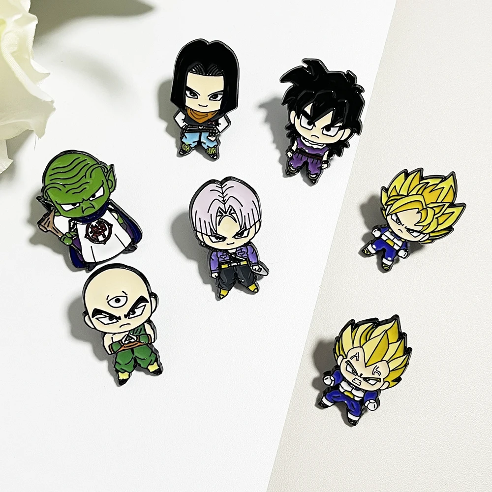 7pcs Dragon Ball Anime Enamel Lapel Pins Set Cute Manga Brooches for Backpacks And Clothes Jewelry Collectible Pin Badges