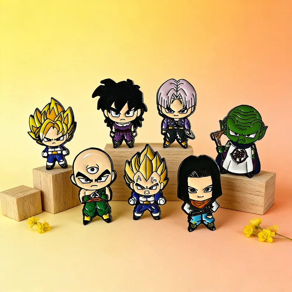 7pcs Dragon Ball Anime Enamel Lapel Pins Set Cute Manga Brooches for Backpacks And Clothes Jewelry Collectible Pin Badges