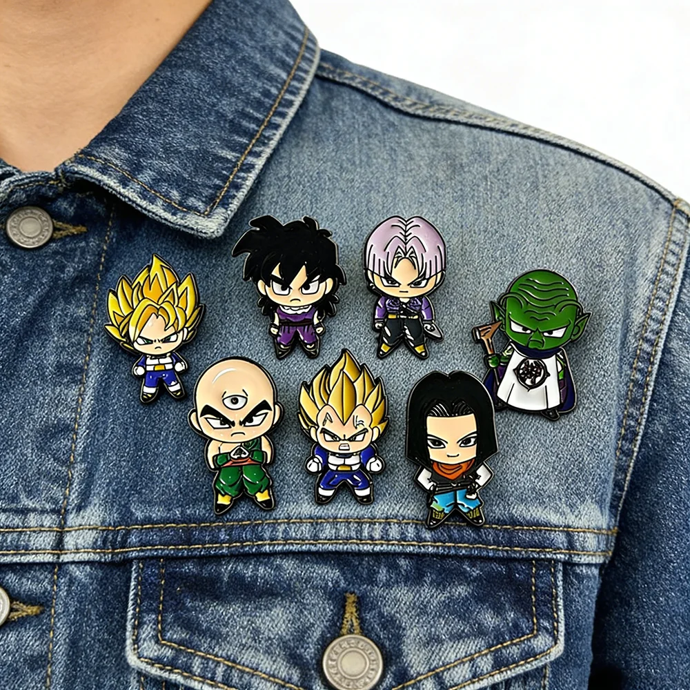 7pcs Dragon Ball Anime Enamel Lapel Pins Set Cute Manga Brooches for Backpacks And Clothes Jewelry Collectible Pin Badges
