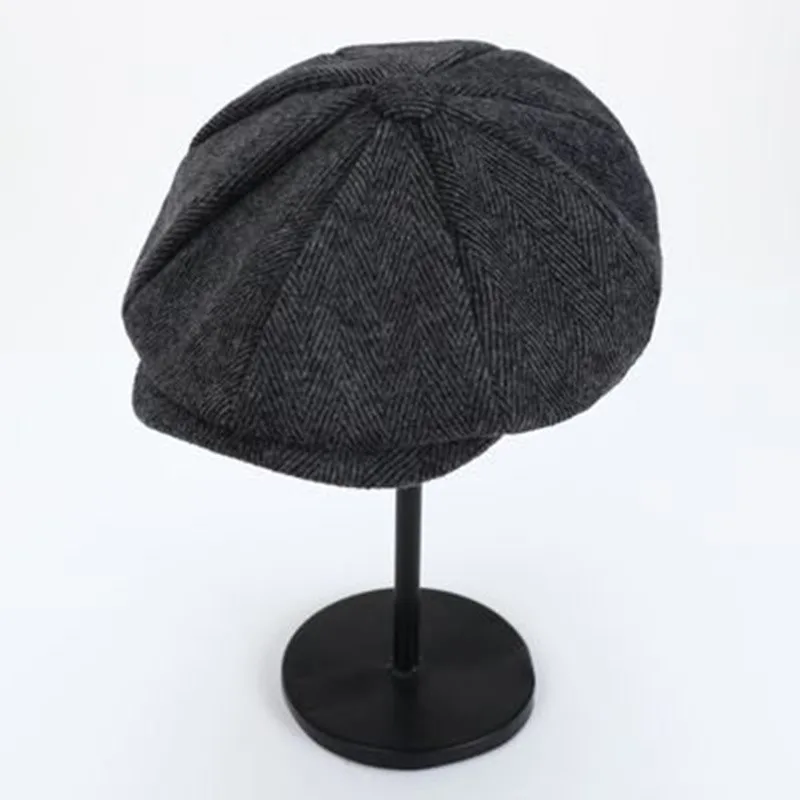 Retro Newsboy Caps Men Octagonal Hats British Painters Hats Autumn Winter Berets Herringbone Flat Caps Hip Hop Berets Gorras