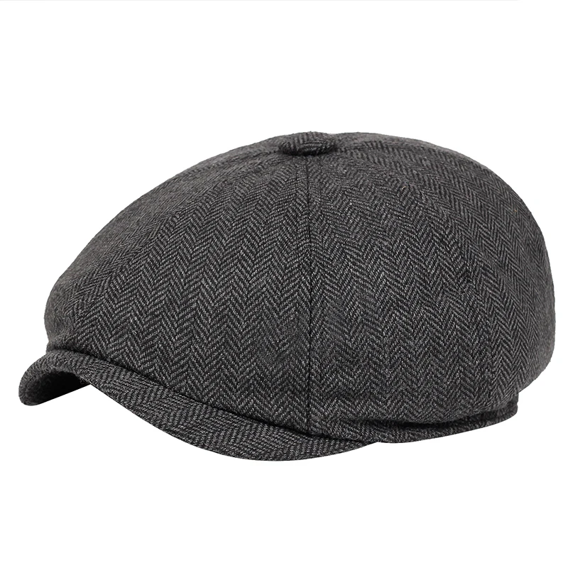 Retro Newsboy Caps Men Octagonal Hats British Painters Hats Autumn Winter Berets Herringbone Flat Caps Hip Hop Berets Gorras