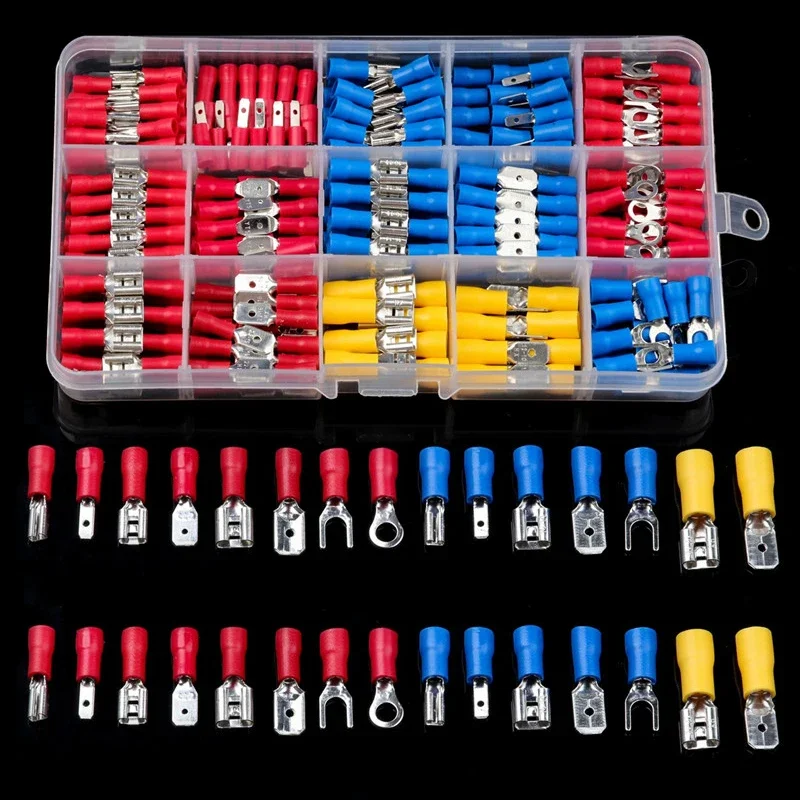 480/280/102PCS Wire Connector Kit Male Female Insulated Terminals Cold Crimp Terminals Assorted Crimp Terminals Spade
